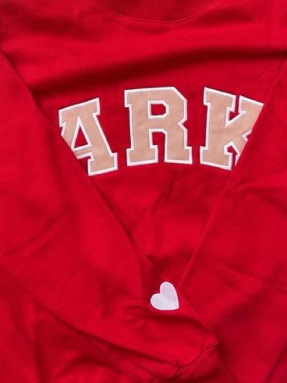 Parker Red Crewneck Sweatshirt with White Varsity Letters - Picture 4 of 4